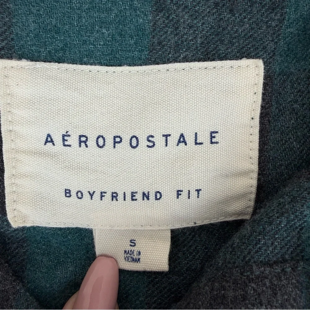 Aeropostale Boyfriend Fit Plaid Flannel Button-up Long‎ Sleeve Shirt, Women's S